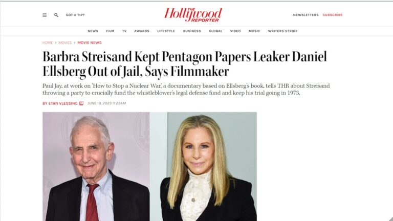 Barbra Streisand Kept Pentagon Papers Leaker Daniel Ellsberg Out of Jail, Says Filmmaker