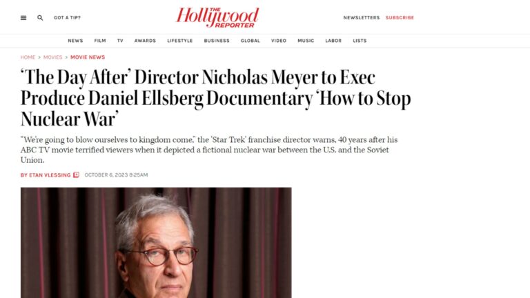 ‘The Day After’ Director Nicholas Meyer to Exec Produce Daniel Ellsberg Documentary ‘How to Stop Nuclear War’